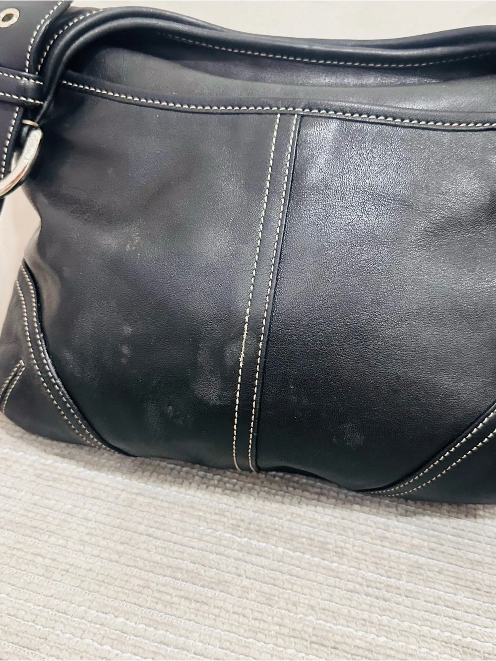 Vintage Coach Soho Hippie Black Leather Hobo Shoulder Bag 9549 Y2K Authentic